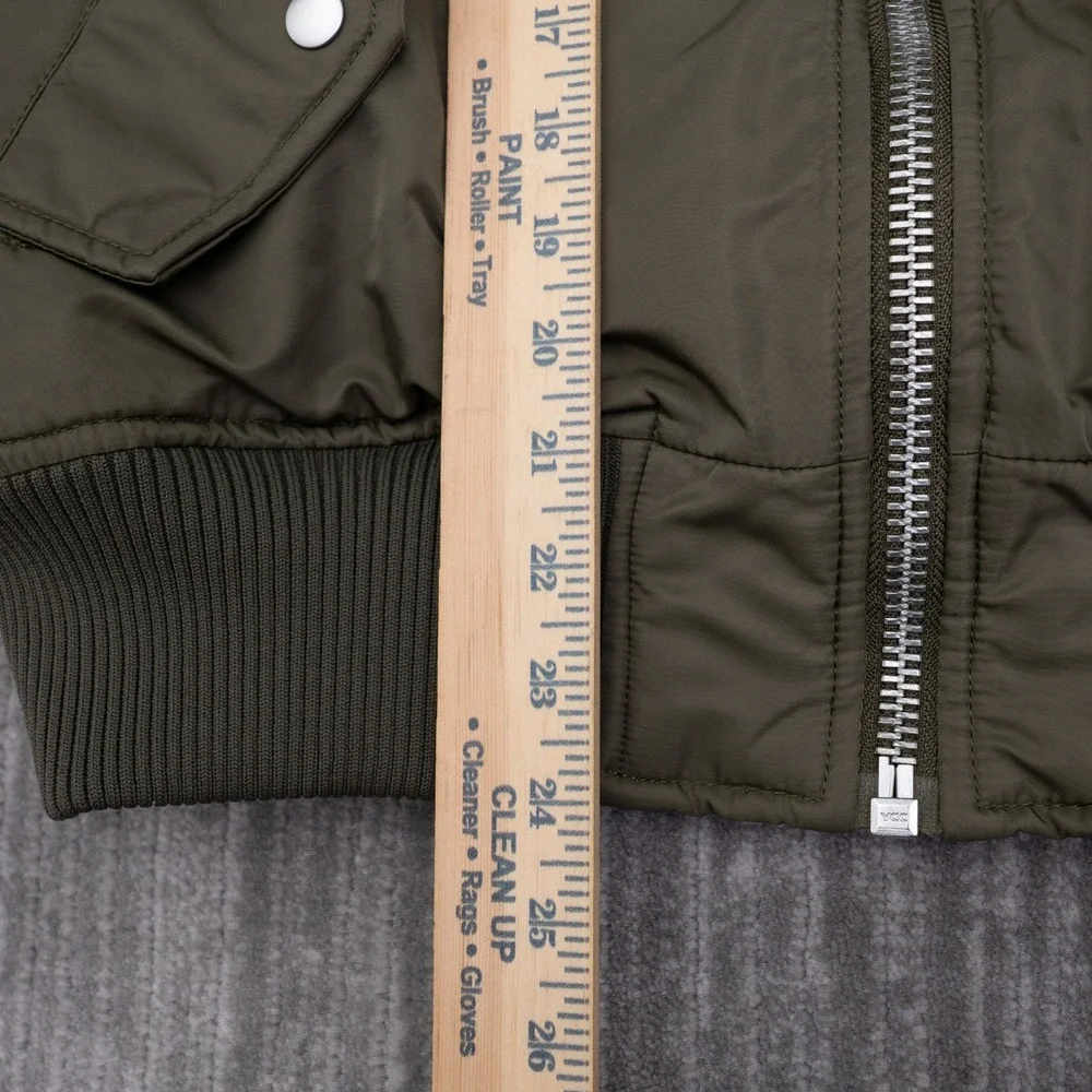 Fabletics Mens Olive Green Full Zip Bomber Jacket Medium